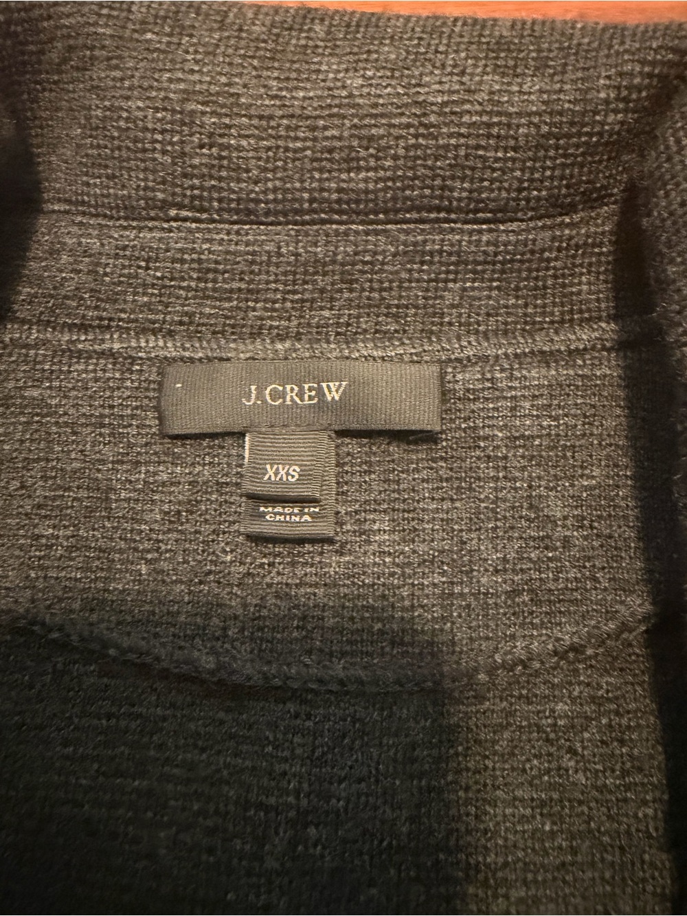 J. Crew 100% merino wool Dark Gray Open-Front Cardigan with pockets - Picture 5 of 8